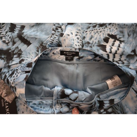 Marciano x Guess Women Sz 6 Blue Satin Hi-Rise Fantasy Flight Studio Pants - Picture 3 of 12